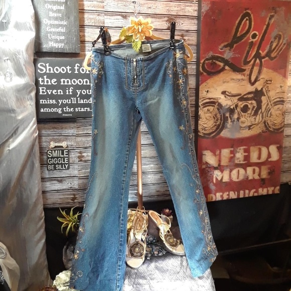 Vintage Z. Cavaricci Denim - 🌻✌GROOVY Vintage Z. CAVARICCI ☮ EMBROID Jeans✌